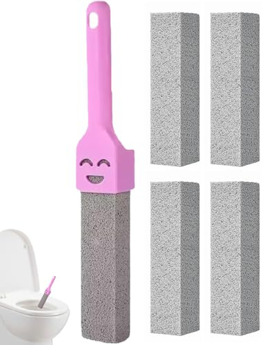 RAVNIX 4 Pietre Pomice per WC con Manico Antiscivolo Viola | Rimuove Effettivamente Calcare, Ruggine e Residui Minerali Senza Graffiare Ceramiche e Sanitari [Sicuro]