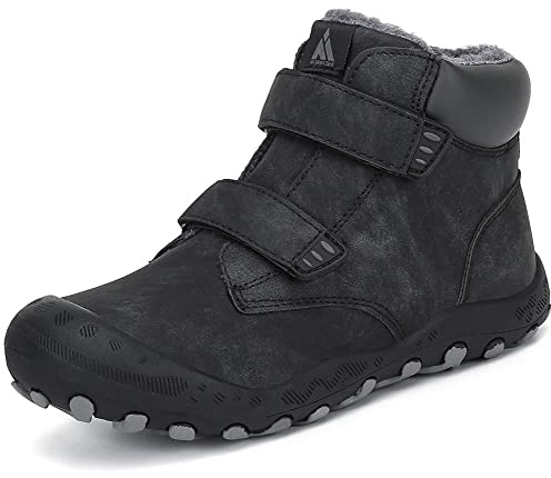 Mishansha Winterschuhe Jungen Mädchen Winterstiefel Kinder Schneestiefel Warm Winter Stiefel Winterboots Schneeboots Kinderstiefel Thermostiefel Wanderschuhe Schwarz,Gr.31