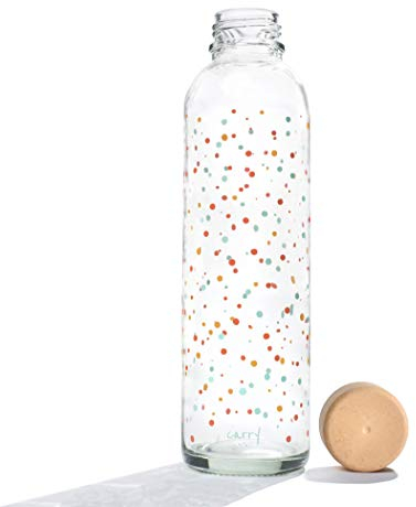Carrybottles Glastrinkflasche 0,7l (Flying Circles)| Sportflasche, Wasserflasche | BPA-frei, auslaufsicher & kohlensäuregeeignet | Made in Germany