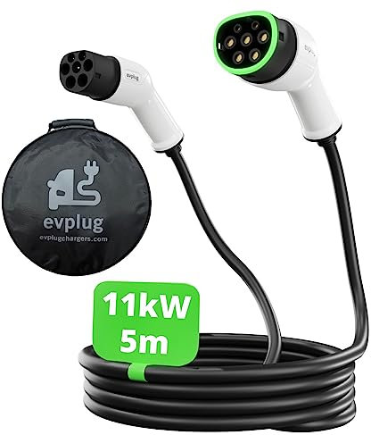 evplug® Cavo di Ricarica per Auto Elettriche EV (Tipo 2 - Tipo 2 | 5m, 11kW | 16A)