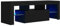 vidaXL TV Schrank mit LED-Leuchten Lowboard Fernsehschrank Fernsehtisch Sideboard HiFi-Schrank TV Möbel Tisch Board Schwarz 120x35x40cm
