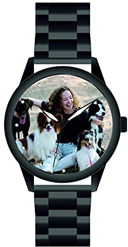 Fotoklocka personlig klocka 41 mm stålarmband 3 bar klocka med bild tillverkad i Tyskland