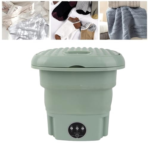Mini Lavatrice Motore Ad Alta velocità, Lavatrice da Campeggio Pieghevole e Portatile, Lavatrici da Viaggio Dormitori Universitari, Appartamenti (Verde)