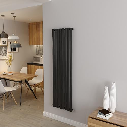 Acezanble∣Oval Column Radiator 1600x472mm Vertical Radiator Black Single Column Central Heating Radiators Modern Designer Radiators