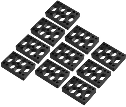 PATIKIL 5/8(15mm) Skateboard Riser Pads, 10 Stück Kunststoff Skateboard Riser Pads mit geneigter Keilform für Skateboard Trucks, Schwarz