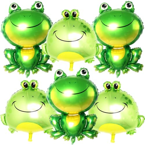 MEZHEN Folieballong groda födelsedagsdekoration ballonger djur folie barn födelsedagsdekoration födelsedagsballonger helium för barnkalas sommarfest