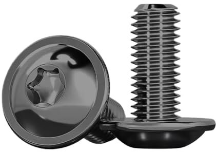 Drenky - Tornillo con cabeza abultada (20 unidades, M6 x 20 mm, tornillo Torx ISO 7380-2, negro, acero inoxidable, A2, V2A, para roscado completo