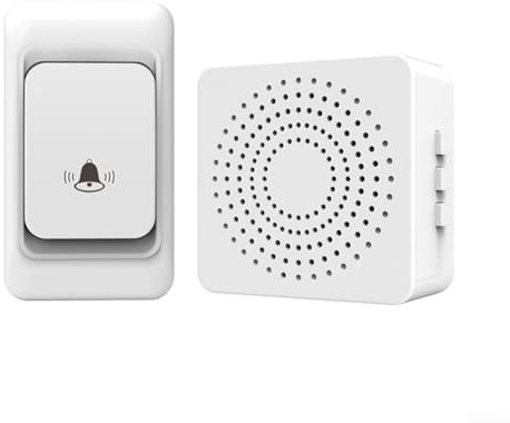 EXTRWORY Campanello senza fili per esterni, 12 V 23 A, 433 MHz, con ricevitore USB a 3 livelli di volume, 38 tipi di anelli, 150 metri di distanza