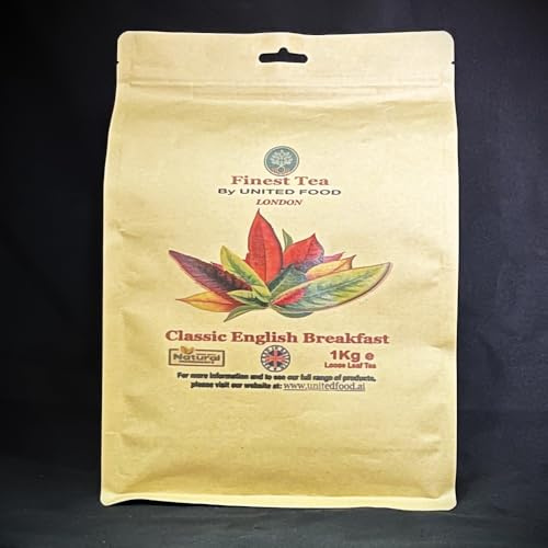 English Breakfast Loose Leaf Tea, 1 Kg Classic English Breakfast Tea in Pouches,