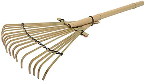 Râteau de jardin en bambou pour nettoyage du fumier du bétail et balayer les feuilles d'herbe pour nettoyer les excréments d'animaux domestiques