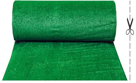 OLIVO.Shop Herbe synthétique, rouleau d'herbe artificielle, synthétique pour extérieur, pelouse synthétique gazon, jardin, terrasse, piscine, 7 mm drain grass green (2 x 5 m)