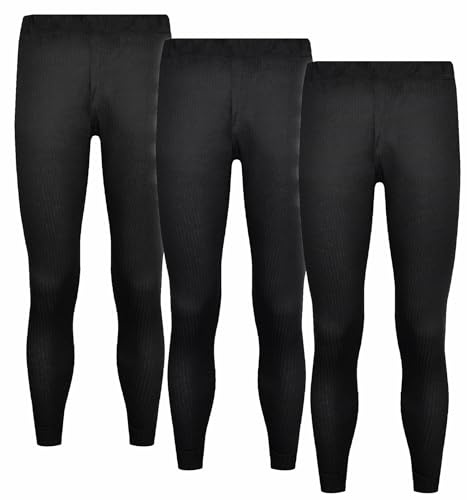 BestSale247 Termounderkläder för män, långa, 3-pack, män, Long Johns, skidunderkläder, bomull