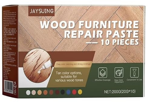 BOMVMVE Kit Réparation Parquet 12 Couleurs, Rebouche Bois, Pate a Bois Rebouchagez, Mastic Bois, Kit Reparation Carrelage pour Stratifié, Bois, PVC, Carrelage, Meubles