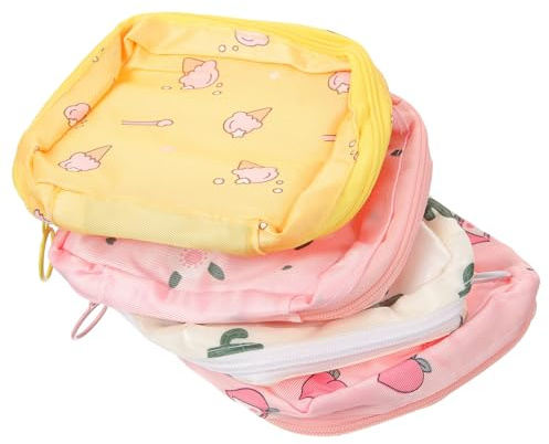 BELLIFFY 4 piezas Bolsa Portátil para Higiene Femenina Organizador para Compresas y Tampones Almacenamiento Práctico para Mujeres Diseño con Estampados Variados para Uso Diario y Viaje