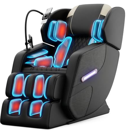 Massage Chair Full Body 2026 Upgraded Zero Gravity Recliner with Heat,8 Fix Points,Bluetooth, Airbag,Touch Screen,Footrest,L-Track Shiatsu Massage Chair Full Body for Parents Seniors
