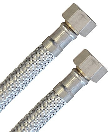 Panzerschlauch 3/8ÜM x 3/8ÜM, Flexschlauch DN8 für Sanitär mit Trinkwasserzulassung