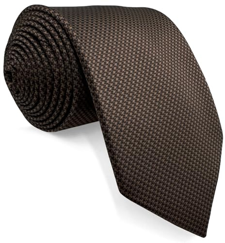 SHLAX&WING Dünne Herren Krawatte Dünne Tie Color Sólido Marrón Traje de negocios Seide 6cm