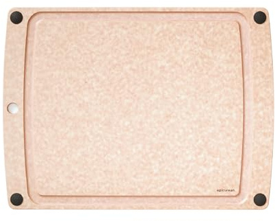 Epicurean All-In-One Cutting Board with Non-Slip Feet and Juice Groove - Non-toxic, Dishwasher Safe,Made in the USA, 19.5 x 14.5, Natural