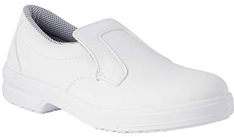 REPOSA Nurse Chaussures de Travail, Chaussures de Travail fermées Type Mocassin sans Orteil, Tige en Microfibre, Chaussures sanitaire avec Semelle Anatomique et Respirante, Semelle PU