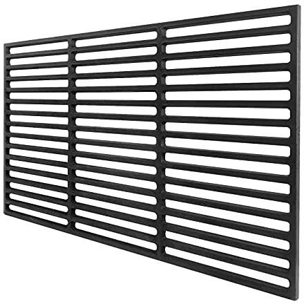 UISEBRT Gjutjärnsgrillgaller 54 x 34 cm – rektangel gjutjärnsgaller, emaljerat grillgaller, för gasgrill, kolgrill med mera (54 x 34 cm)