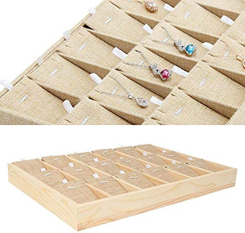 HEEPDD Vassoi di gioielli, Vassoio di visualizzazione di gioielli in legno Collana Pendente Orecchini Organizzatore Display Vassoio