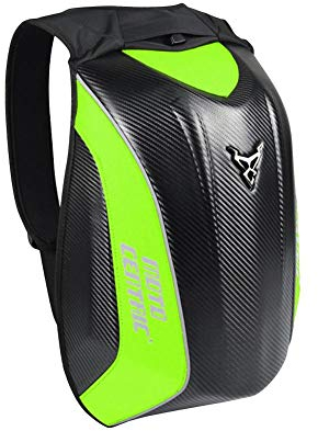 MRlegendary Kohlefaser Motorrad Rucksack, Motorrad Rucksack, Reitetasche Fahrer Motorrad Wasserdicht Hartschale Kawasaki Schildkröte Tasche