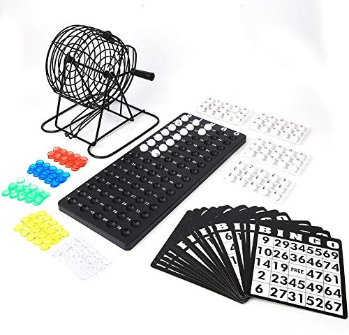 Keenso Set di Giochi di Bingo, Set di Vini Tradizionali Set di Giochi di Bingo per Famiglie Gioco di Bingo Lucky Ball Bar Party Lottery Machine per Bambini Famiglia Intrattenimento di Gruppo
