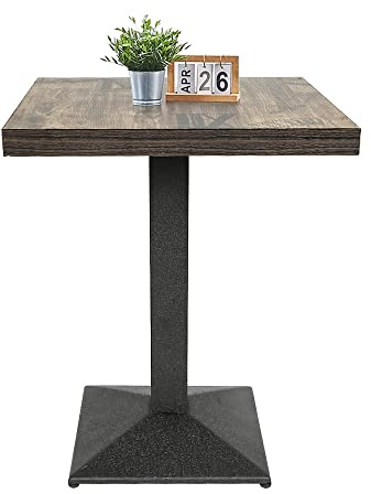 THINFAR Table a Manger Carrée, Hauteur en 75cm, Table de Salle à Manger Industriel Rétro, Table de Bistrot pour 2-4 Personnes, avec Pieds en Fer, 60×60×75 cm (A)