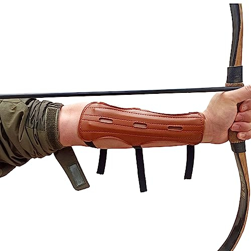 ZAHD Bogenschützen Armschutz Unterarm Leder Armschoner für Bogenschießen Handschutz Für Bogenschiessen Recurvebogen Lederprotektor zum Schutz des Unterarms und für Komfort beim Bogenschießen