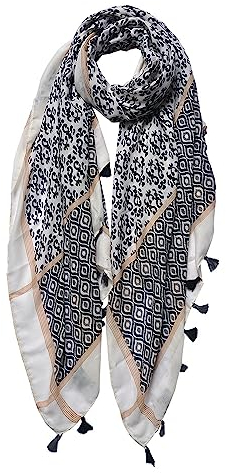 Juleeze Gemusterter Damenschal 90x180 cm Schwarz Weiß Schal Damen