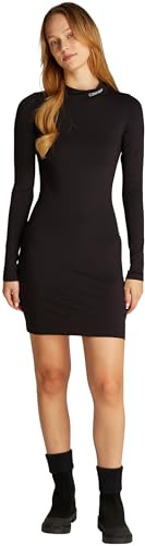 Calvin Klein Robe Femme Logo Elastic Milano Manches Longues, Noir (CK Black), L
