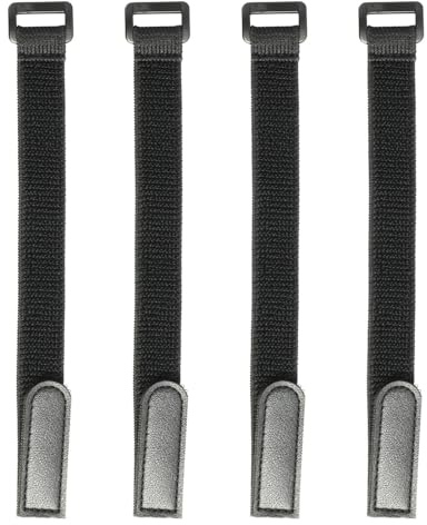 Elastiska kardborreband, set om 4, 30 mm breda, multifunktionellt kardborrband för cykel, bil och hushåll, mångsidigt buntband och byxklämma, halkfri med silikonprickar