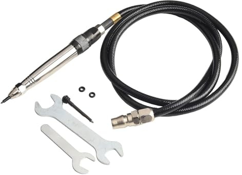 URPIZY Pneumatisk Air Scribe graveringspenna med 6,35 mm slang, pennstil bokstäver verktygssats för metall, trä, glas och porslin