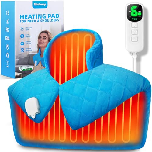 UTK Coussin Chauffant Cervicales, Jusqu'à 70°C, Soulagement Plus Profond de la Douleur, 0,57 kg Chauffe Epaule avec 6 niveaux de chauffage, minuterie d'arrêt automatique, Cadeau Maman