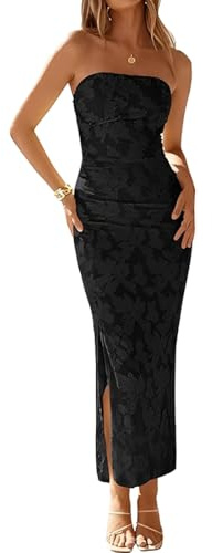 JYIXXZX Vestito Maxi Lungo Donna Sexy Senza Maniche Vestiti Lunghi Aderente Bodycon Abito da Cocktail Spacco Tubo Top Club Abiti da Festa