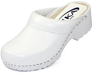 Sika 148 Sabots de loisirs traditionnels ouverts sans embout et coupe large - Blanc - Blanc., 41 EU