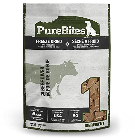 PureBites - Congeler le foie de bœuf frit Dog Treat - 2 once.
