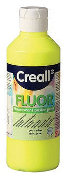 Creall Flour Gouachefarben, 250 ml, Gelb - leuchtende Neonfarbe auf Wasserbasis