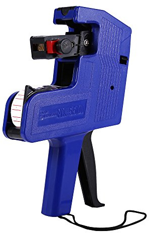 Walfront MX-5500 8 siffror prismärkning etikettpistol med etiketter 0026 bläck refill blå prismärkning för kontor, detaljhandel, livsmedelsbutik (blå)