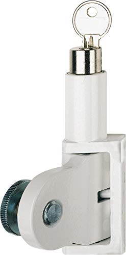 IKON verschließbare Fenstersicherung Jumbo 980/982 weiß verschiedenschliessend - 9M20 - für einflügelige Fenster