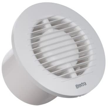 Europlast Ø 100mm Extracteur d'Air Silencieux Avec Minuterie - Ventilateur Salle de Bain Blanc - Ventilateur Mural pour Cuisine WC Salle de Bain
