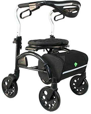 Evolution Xpresso Zero Lightweight Medical Walker Rollator with Seat, Large Wheels, Brakes, Backrest, Basket for Seniors Indoor Outdoor use (Regular)