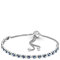 PANDORA blaues und klares funkelndes Verstellbares Armband, Mondlicht-Blau, Silber, Größenverstellbar, Zirkonia, Größe 23, 599377C01-1