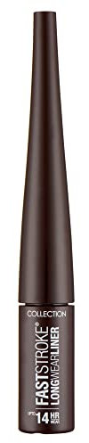 Collection Cosmetics Fast Stroke Long Wear Liner, 14-Hour Wear – Intense Colour, 4ml, Brown