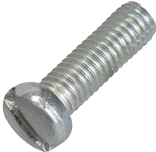 AERZETIX - C58326 - Juego de 30 Tornillos M5x16mm de metal con cabeza cilíndrica y huella ranurada SL - para perno de montaje - DIN 84 - en acero galvanizado - color: plata