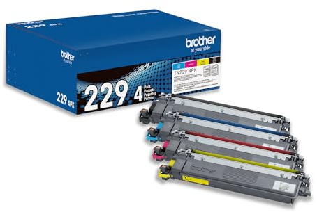 Brother Genuine TN2294PK Standard Yield 4-Pack Printer Toner Cartridges - Black, Cyan, Magenta, Yellow Toner Multipack