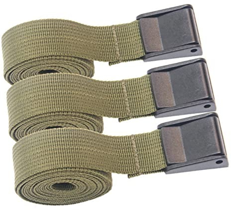 ULTECHNOVO Correas de Amarre de Carga Trinquete Carraca, 3 Piezas de Nailon de Alta Densidad Hebilla de Presión, Ideales para Camping y Tiendas