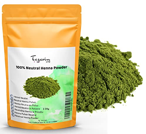 110g Neutrales Henna Pulver - Henna Neutral für Haar Reinigend Regulierend Verleiht Volumen Stärkend - Cassia Obovata - Feines Pulver, 100% Natürlich, Rein und Ohne Zusatzstoffe | Tazarin Ltd