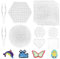 10 Stück Bügelperlen Platten, Bügelperlen Steckplatte, Bügelperlen Platten Set, Bügelperlen Schablone in vielen Formen, Perlenplatte Quadratisch, DIY Transparente Form Puzzle mit 2 Weiße Pinzette