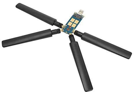 Topiky Placa de Expansión Dongle 5G, Placa Dongle 5G, 4 Antenas de Aleación de Aluminio ABS USB3.1 a Tarjeta M.2 Key B para Módulo 5G Laptop Internet